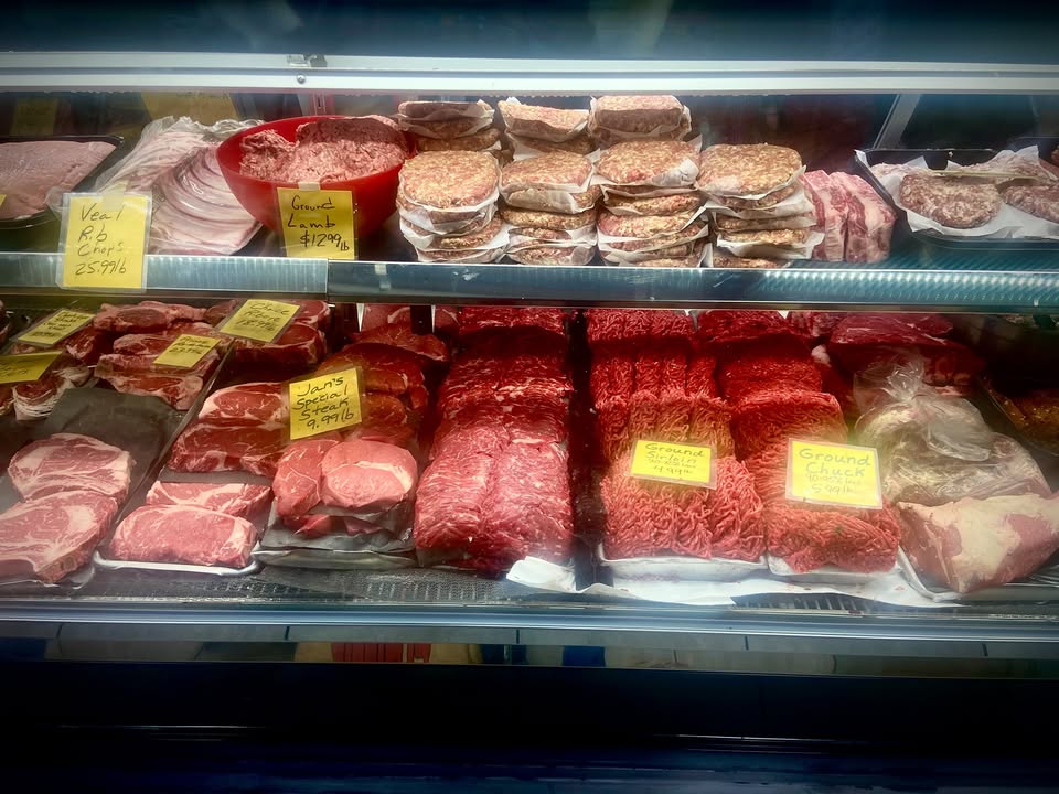 Dickman’s butcher counter stocked with fresh cuts of meat
